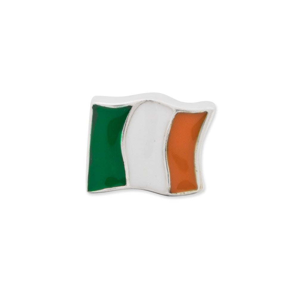 Alternate view of the Sterling Silver and Enamel Ireland Flag Bead Charm by The Black Bow Jewelry Co.