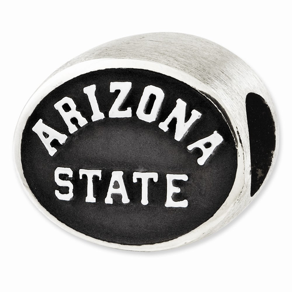 Sterling Silver &amp; Enamel Arizona State Univer. Collegiate Bead Charm, Item B10736 by The Black Bow Jewelry Co.