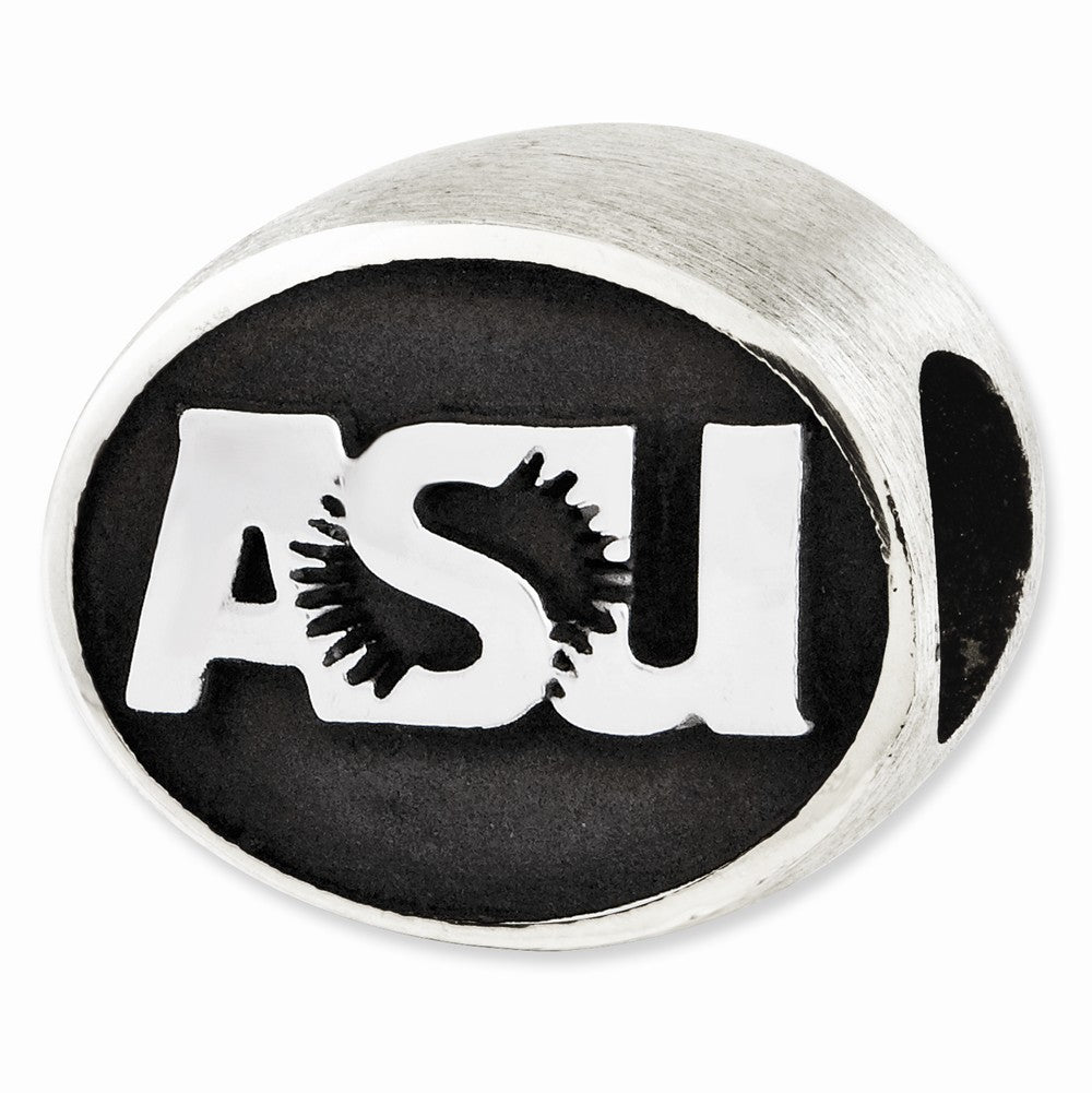 Alternate view of the Sterling Silver &amp; Enamel Arizona State Univer. Collegiate Bead Charm by The Black Bow Jewelry Co.