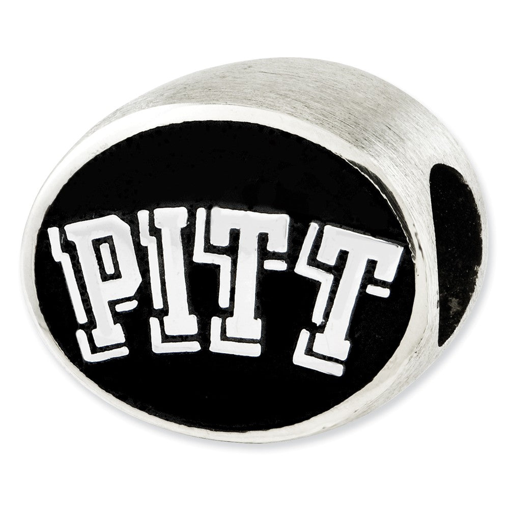 Sterling Silver Enamel University of Pittsburgh Collegiate Bead Charm, Item B10759 by The Black Bow Jewelry Co.