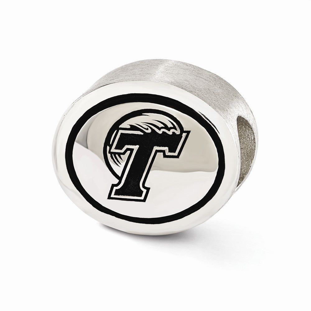 Sterling Silver &amp; Enamel Tulane University Collegiate Bead Charm, Item B10768 by The Black Bow Jewelry Co.