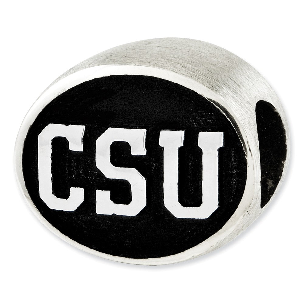 Sterling Silver &amp; Enamel Colorado State University Collegiate Bead, Item B10793 by The Black Bow Jewelry Co.