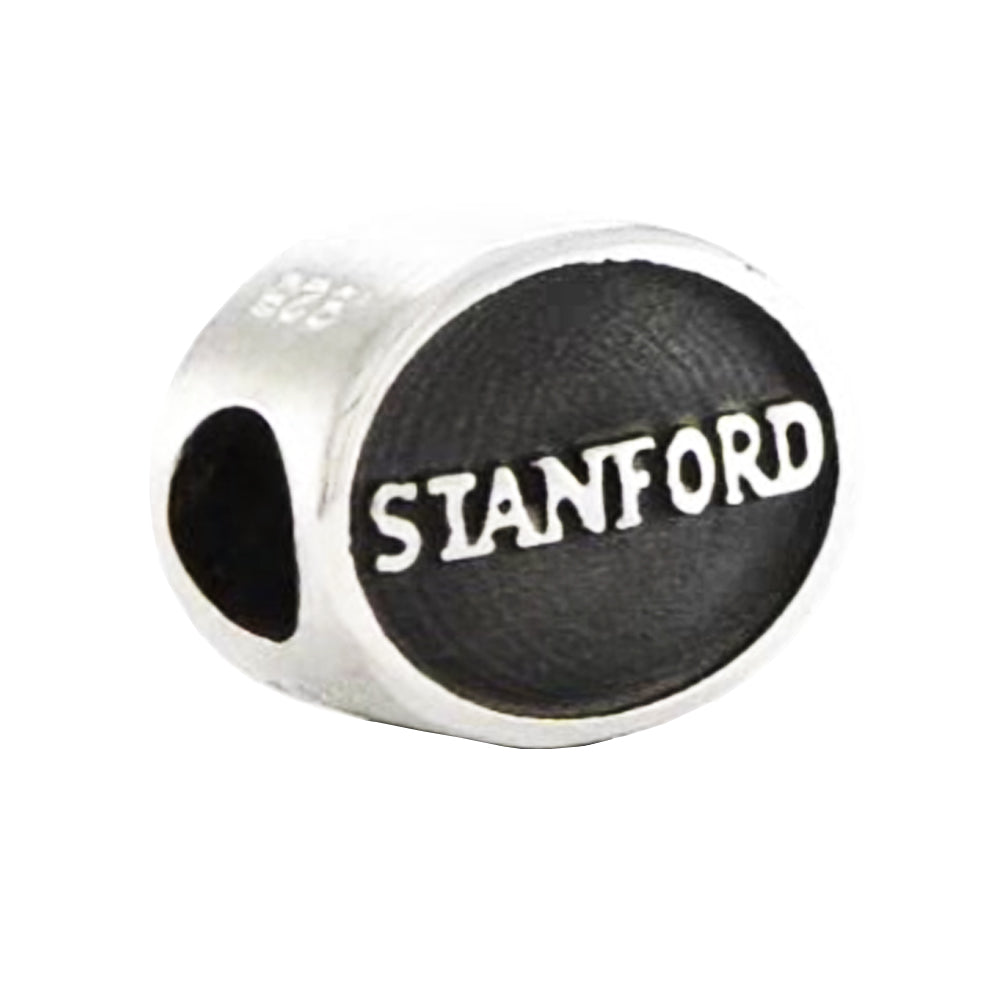 Sterling Silver &amp; Enamel Stanford University Collegiate Bead Charm, Item B10795 by The Black Bow Jewelry Co.
