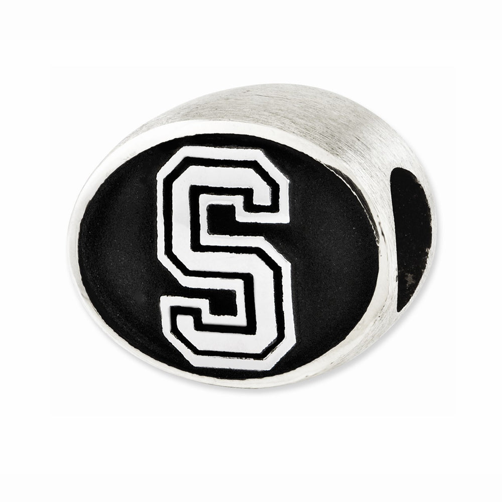 Alternate view of the Sterling Silver &amp; Enamel Stanford University Collegiate Bead Charm by The Black Bow Jewelry Co.