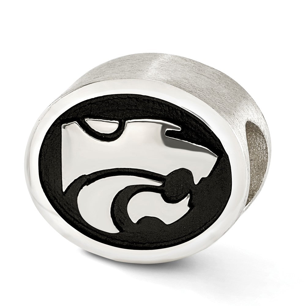 Alternate view of the Sterling Silver &amp; Enamel Kansas State University Collegiate Bead Charm by The Black Bow Jewelry Co.