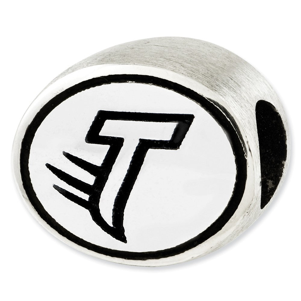 Alternate view of the Sterling Silver &amp; Enamel Towson University Collegiate Bead Charm by The Black Bow Jewelry Co.