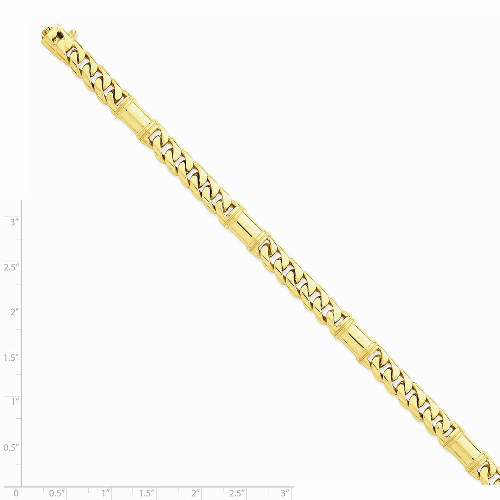 Alternate view of the Men&#39;s 14k Yellow Gold, 7.5mm Fancy Link Bracelet, 8 Inch by The Black Bow Jewelry Co.