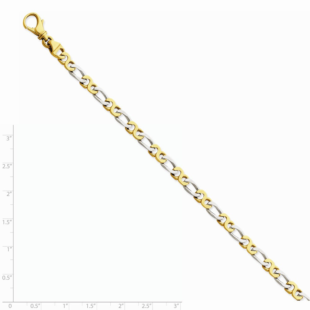 Alternate view of the 14K White &amp; Yellow Gold, 4.8mm Fancy Link Chain Bracelet, 7 Inch by The Black Bow Jewelry Co.