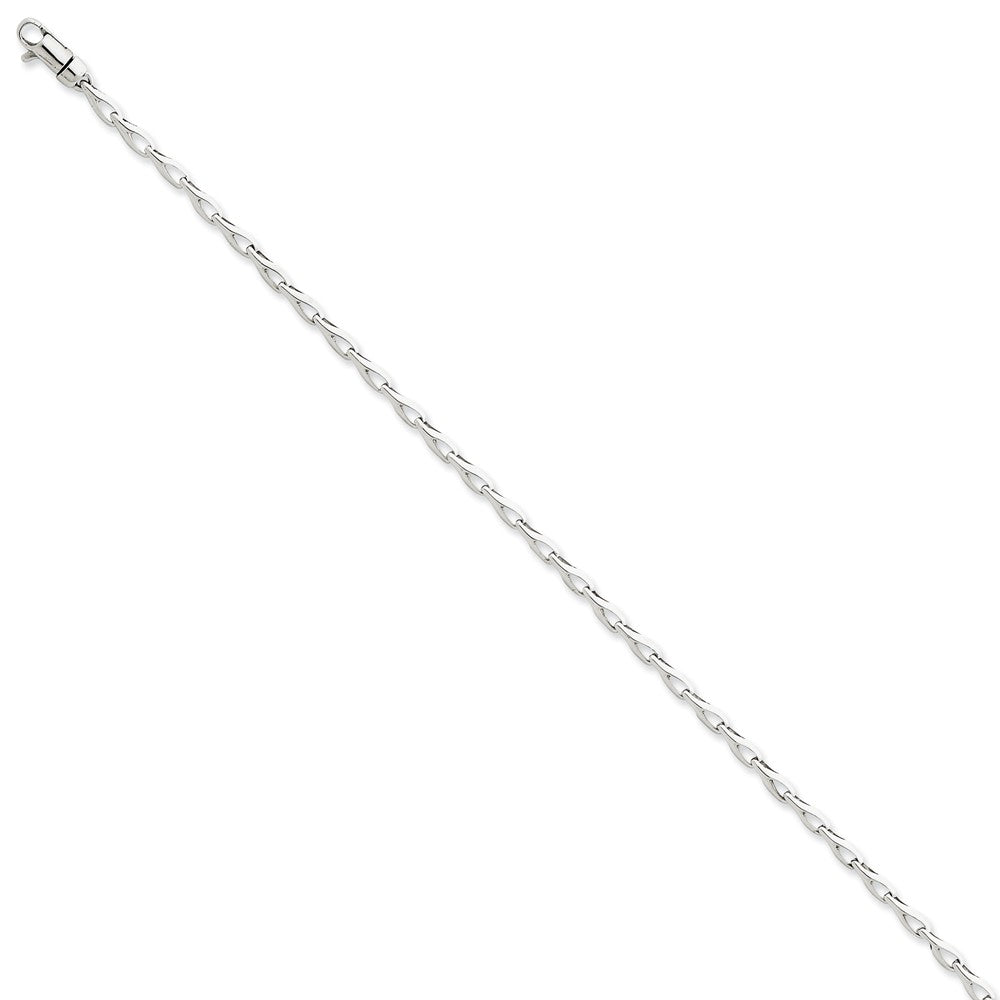 14k White Gold, 2.75mm Fancy Link Chain Bracelet
