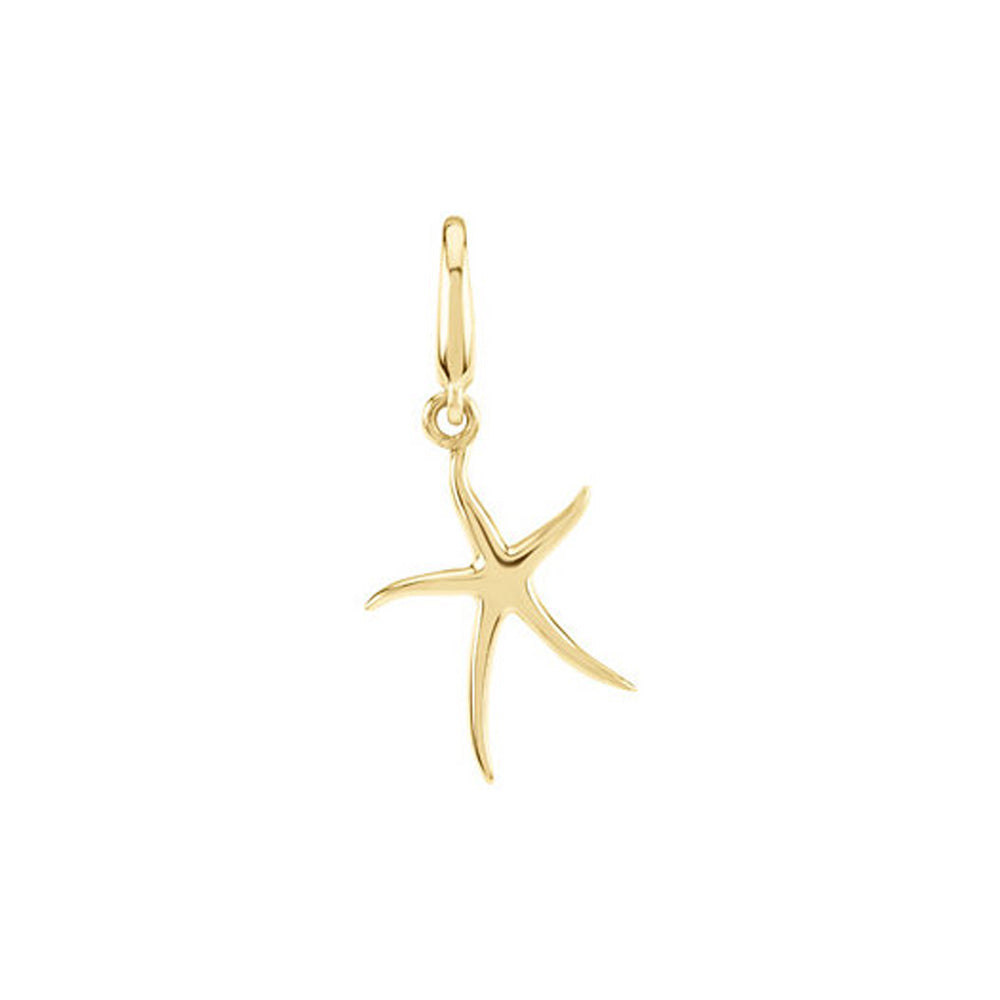 17mm Polished Starfish Clip-On Charm in 14k Yellow Gold, Item B11437 by The Black Bow Jewelry Co.