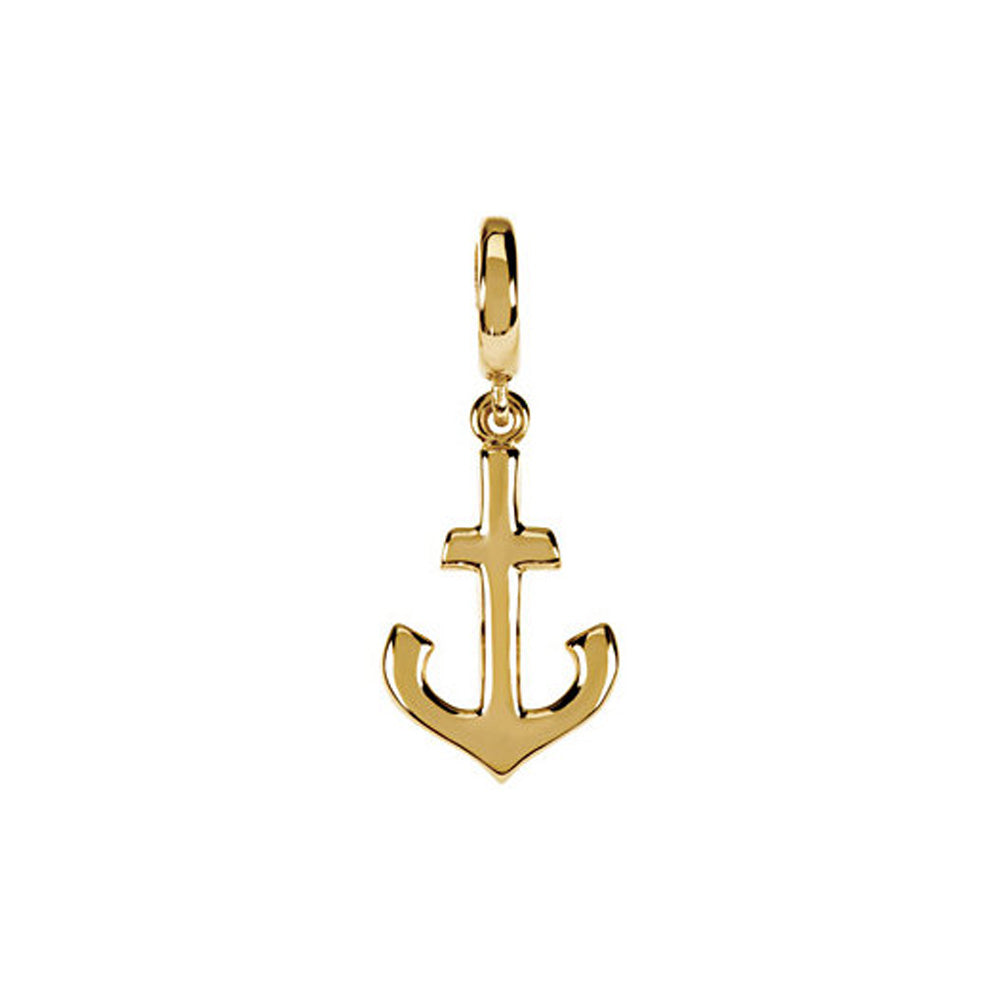 Petite Anchor Clip-On Charm in 14k Yellow Gold, Item B11438 by The Black Bow Jewelry Co.