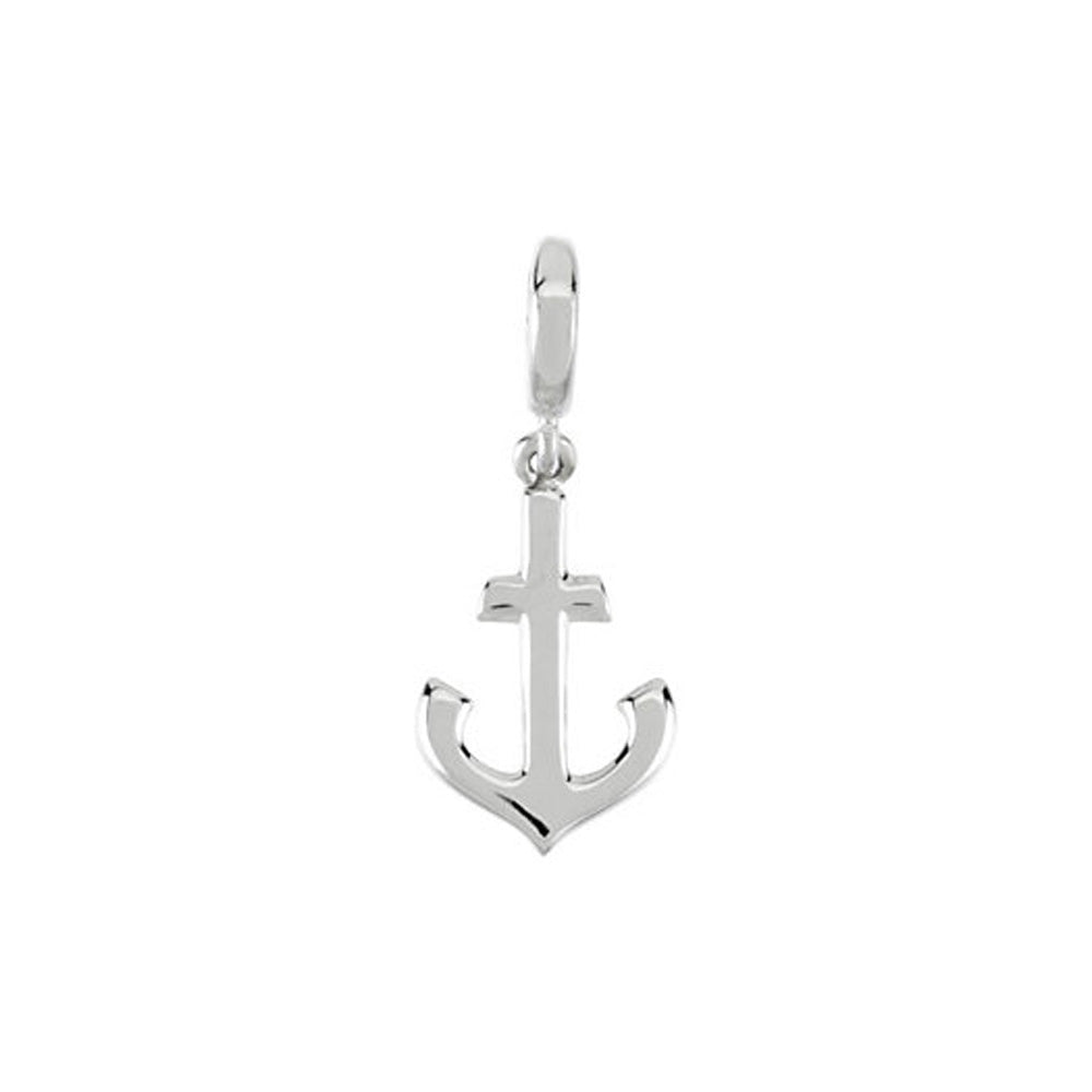 Sterling Silver Petite Anchor Clip-On Charm, Item B11439 by The Black Bow Jewelry Co.