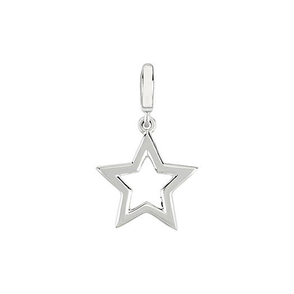 Sterling Silver Petite Star Clip-One Charm, Item B11440 by The Black Bow Jewelry Co.