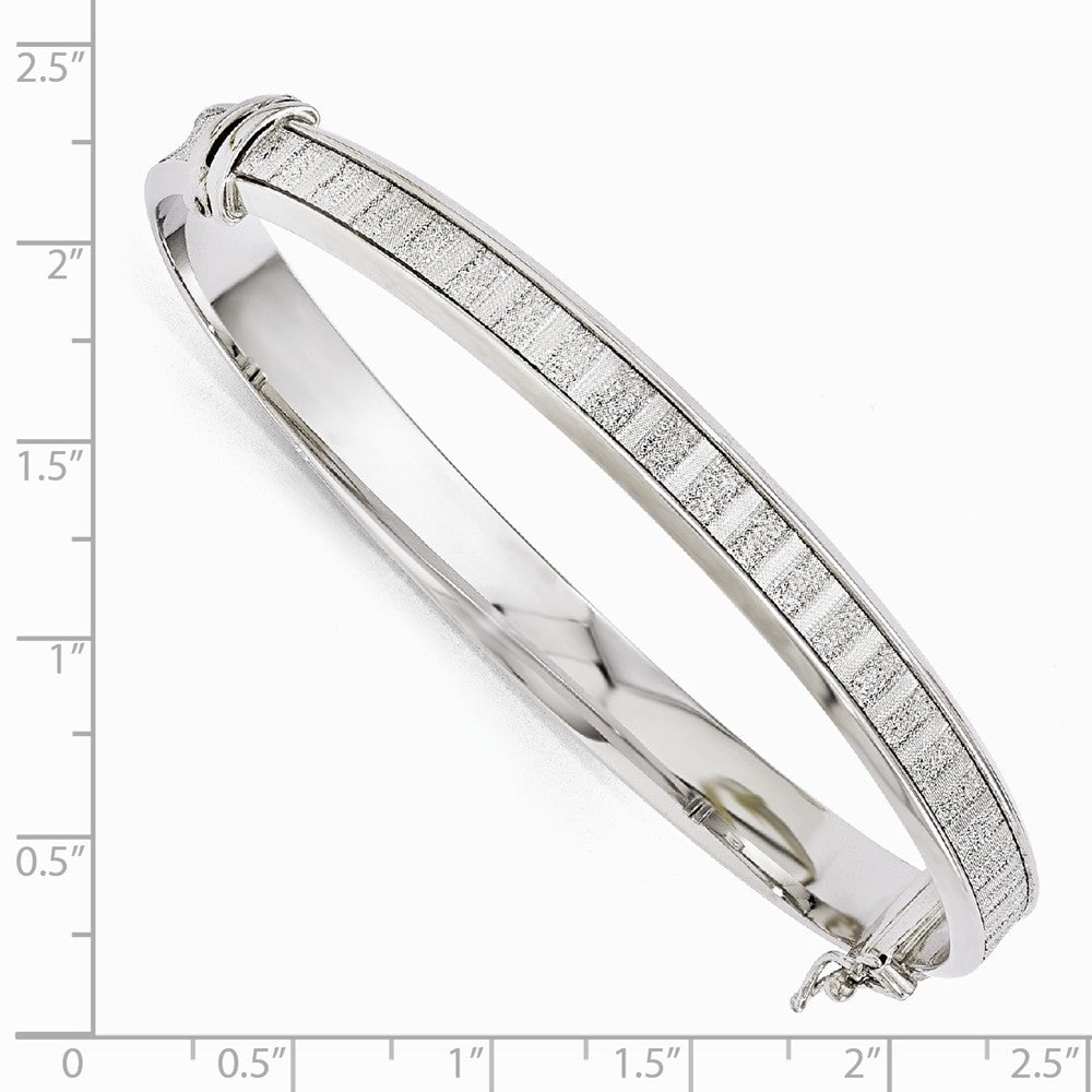 Alternate view of the 7mm Sterling Silver Glitter Inlay Hinged Bangle Bracelet by The Black Bow Jewelry Co.