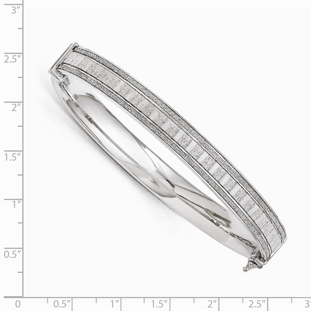 Alternate view of the 8mm Sterling Silver Glitter Inlay Hinged Bangle Bracelet by The Black Bow Jewelry Co.