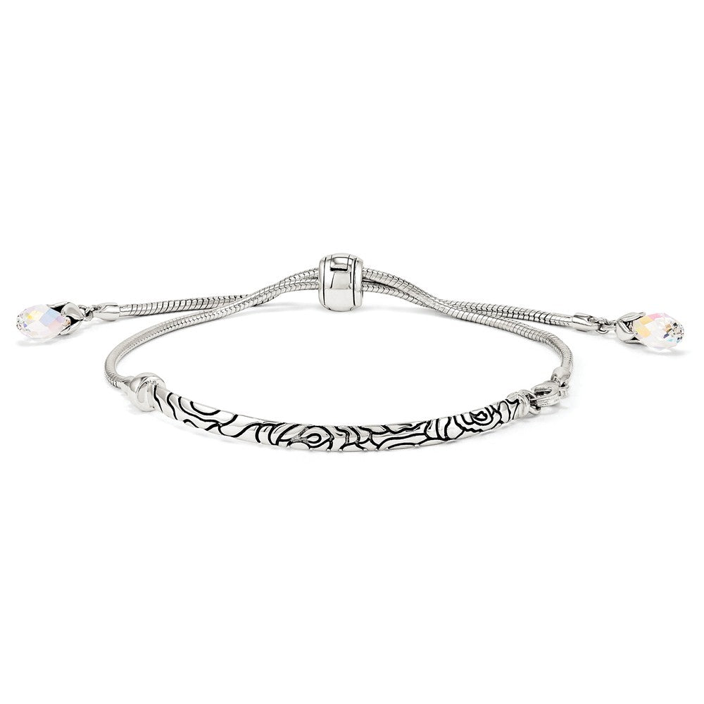Sterling Silver &amp; Clear Crystal Adjustable Starter Bracelet, Item B11930 by The Black Bow Jewelry Co.