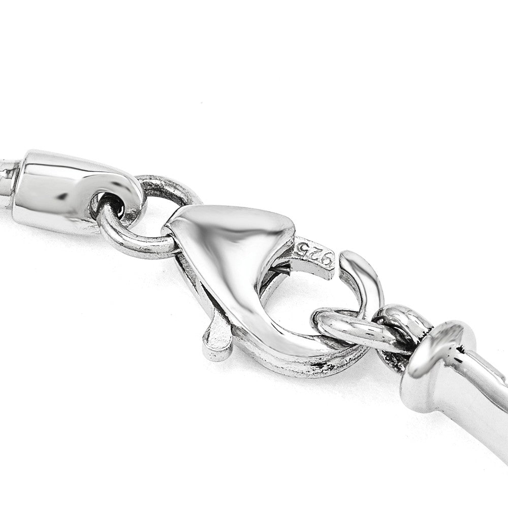 Alternate view of the Sterling Silver &amp; Clear Crystal Adjustable Starter Bracelet by The Black Bow Jewelry Co.