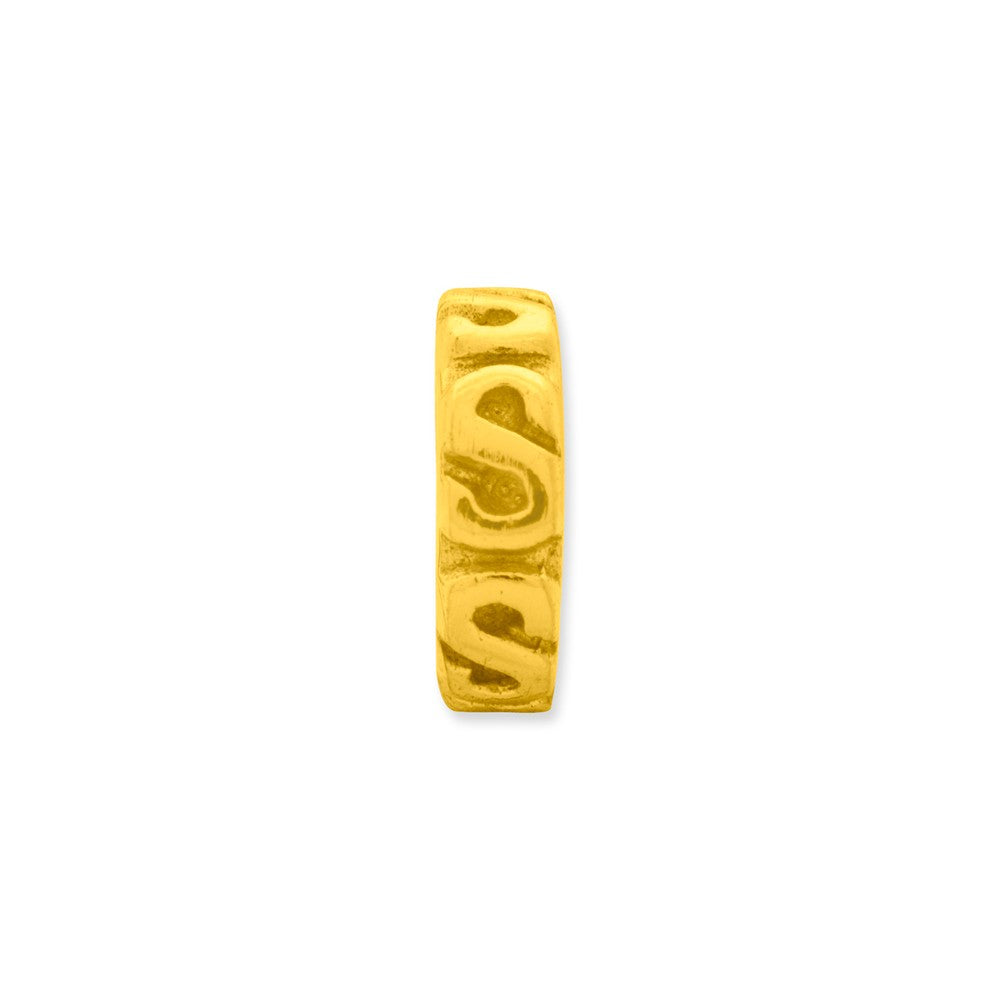 Alternate view of the 14k Yellow Gold Plated Sterling Silver Swirl Spacer Bead Charm by The Black Bow Jewelry Co.