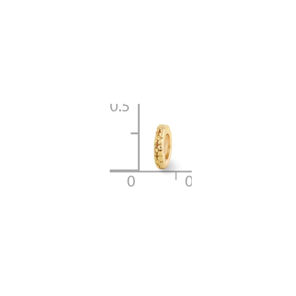Alternate view of the 14k Yellow Gold Plated Sterling Silver Floral Spacer Bead Charm by The Black Bow Jewelry Co.