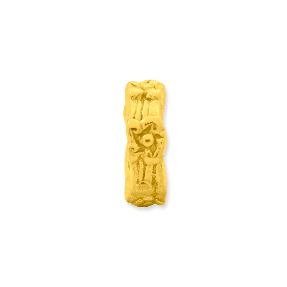 Alternate view of the 14k Yellow Gold Plated Sterling Silver Flower Spacer Bead Charm by The Black Bow Jewelry Co.