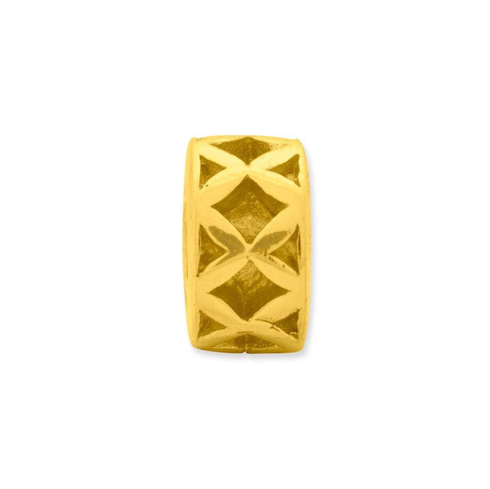 Alternate view of the 14k Yellow Gold Plated Sterling Silver X Spacer Bead Charm by The Black Bow Jewelry Co.