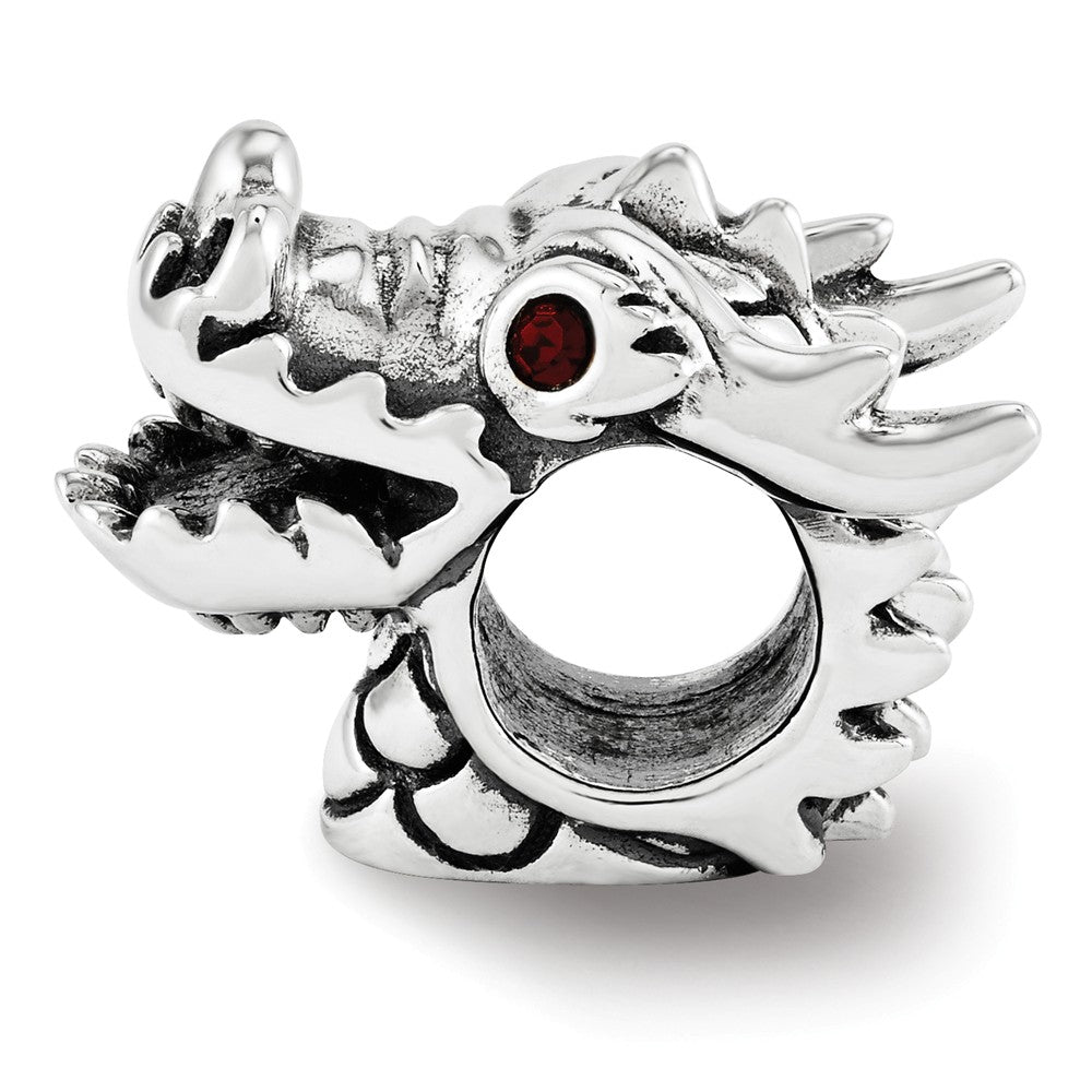 Alternate view of the Sterling Silver Chinese New Year Dragon Head Bead Charm by The Black Bow Jewelry Co.