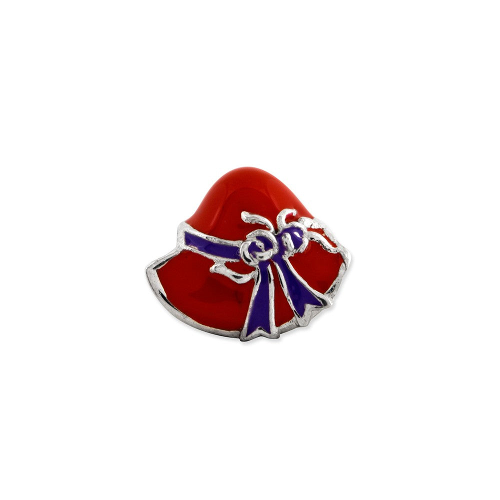 Alternate view of the Sterling Silver &amp; Enameled Red Hat Society Bead Charm by The Black Bow Jewelry Co.