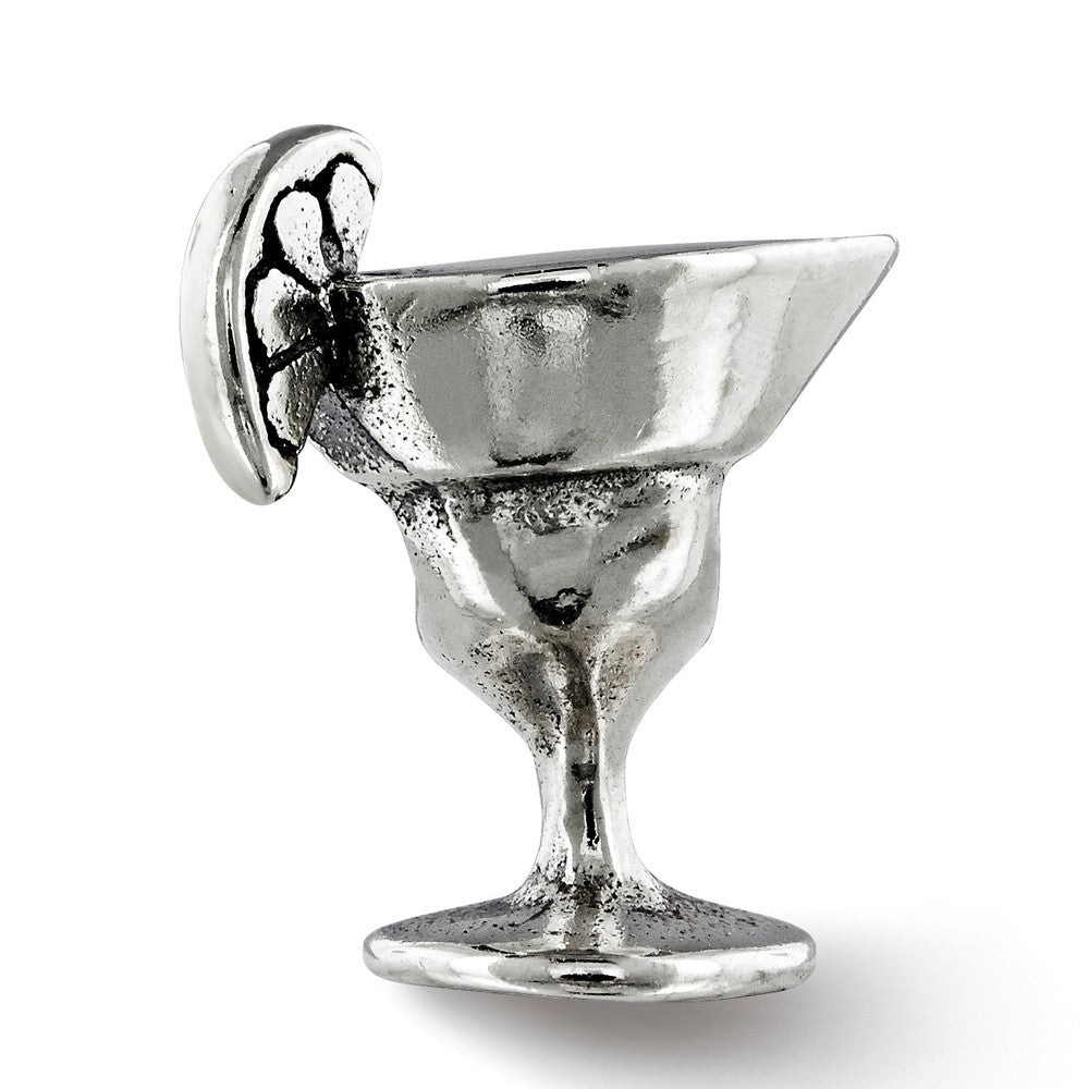 Alternate view of the Sterling Silver Margarita Glass Bead Charm by The Black Bow Jewelry Co.