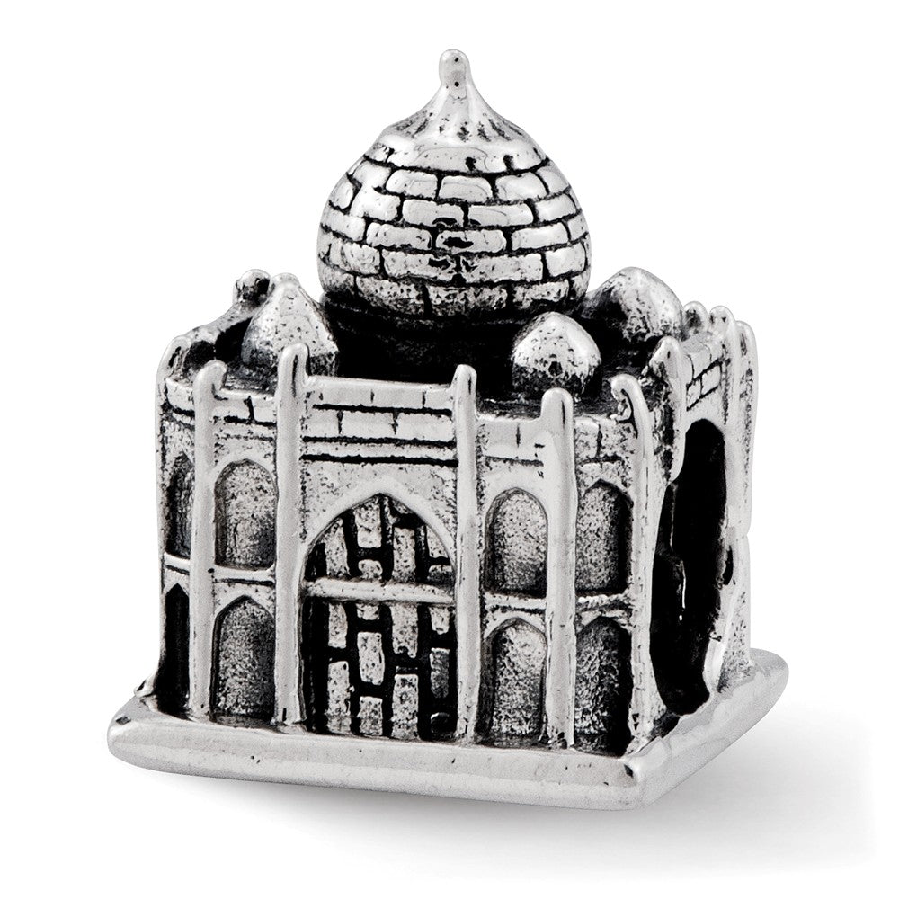 Antiqued Sterling Silver 3D Taj Mahal Bead Charm, Item B12274 by The Black Bow Jewelry Co.