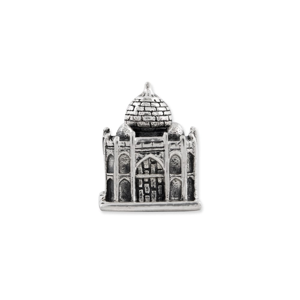 Alternate view of the Antiqued Sterling Silver 3D Taj Mahal Bead Charm by The Black Bow Jewelry Co.