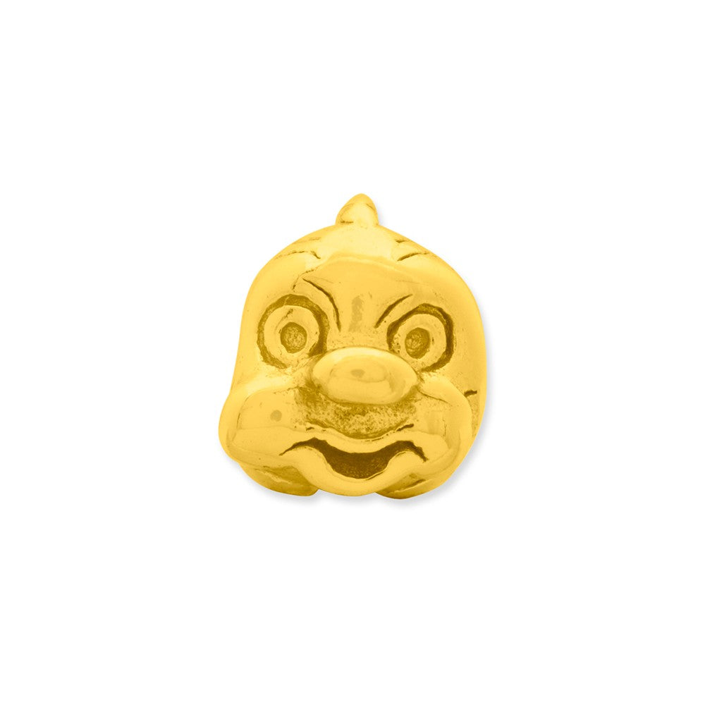 Alternate view of the Animated Fish Bead Charm in 14k Yellow Gold Plated Sterling Silver by The Black Bow Jewelry Co.