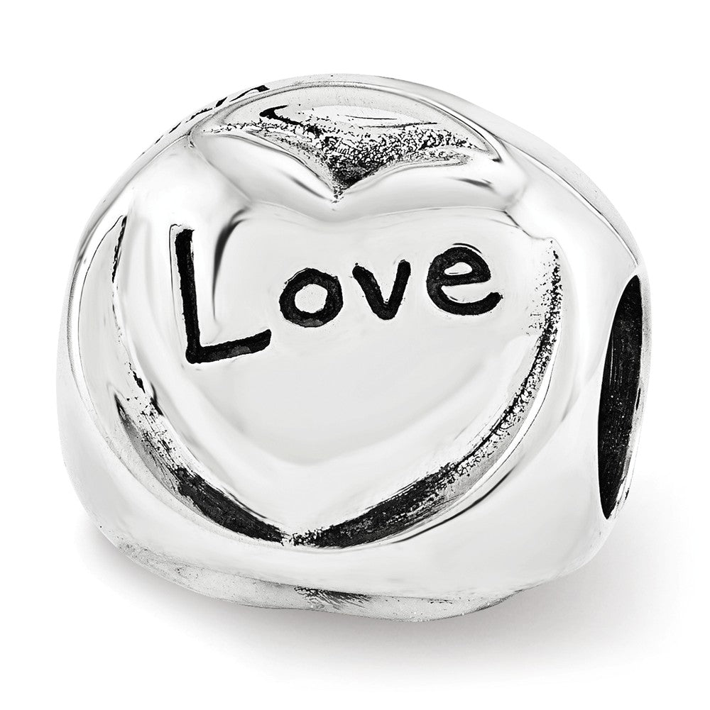 Alternate view of the Sterling Silver Faith Hope Love 3-Sided Trilogy Bead Charm by The Black Bow Jewelry Co.