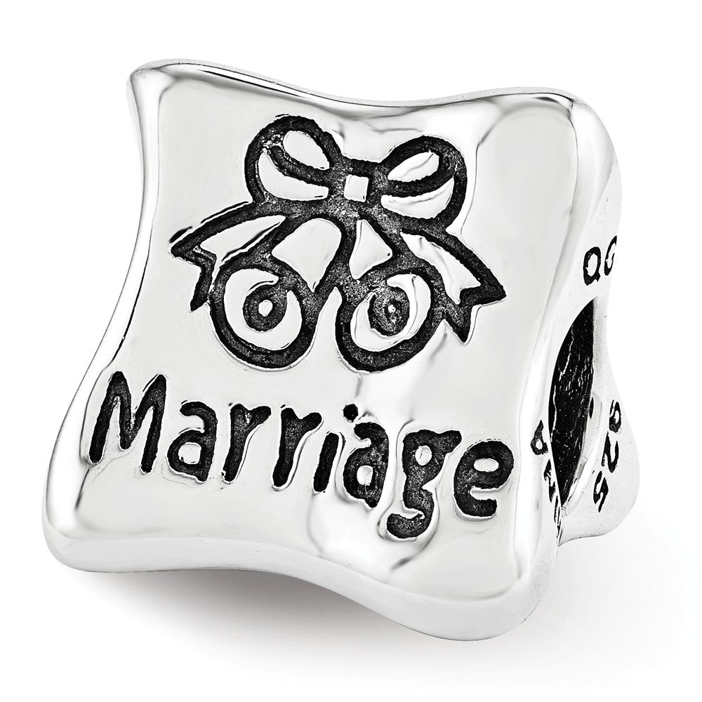 Alternate view of the Sterling Silver Love Marriage Family 3-Sided Trilogy Bead Charm by The Black Bow Jewelry Co.