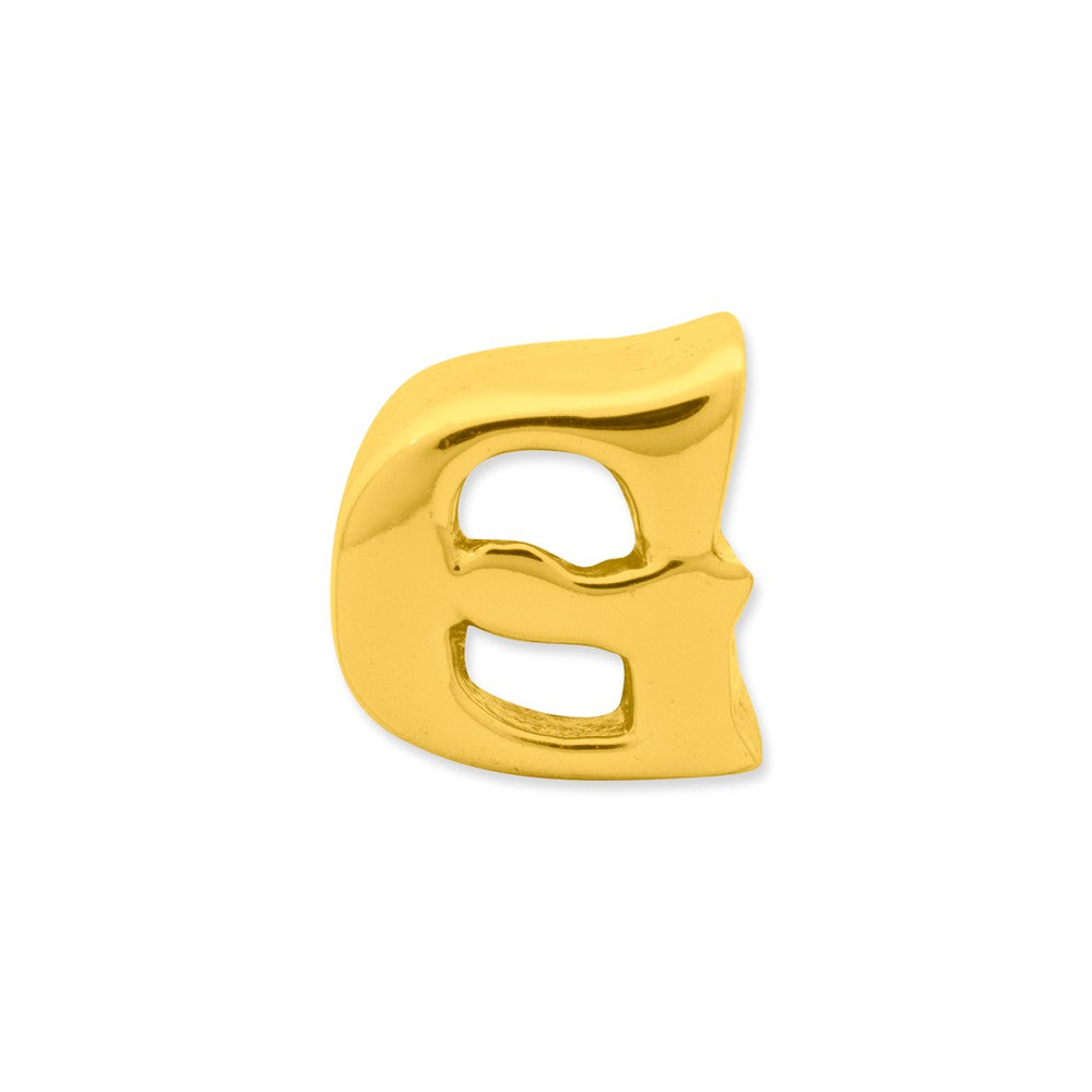 Alternate view of the Letter G Bead Charm in 14k Yellow Gold Plated Sterling Silver by The Black Bow Jewelry Co.