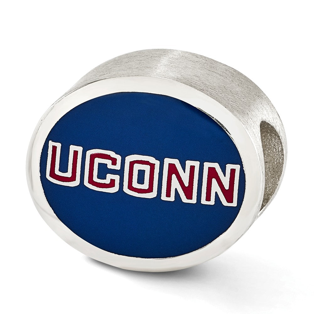 Sterling Silver &amp; Enamel Univ. of Connecticut Collegiate Bead, Item B12658 by The Black Bow Jewelry Co.
