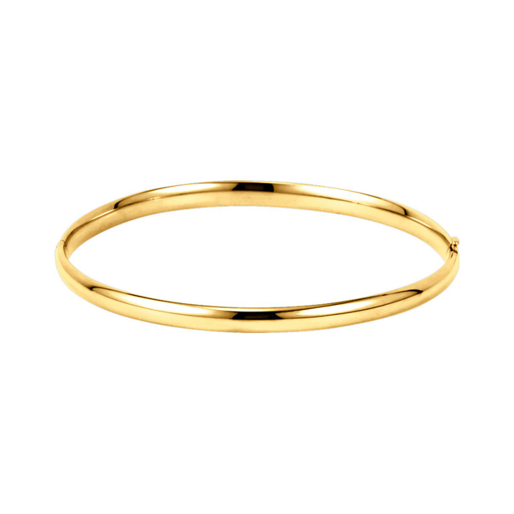 Hinged Tube Polished Bangle Bracelet 14k Gold