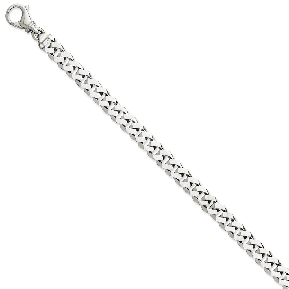 14k White Gold 7.85mm Fancy Chain Link Bracelet, Item B12944 by The Black Bow Jewelry Co.
