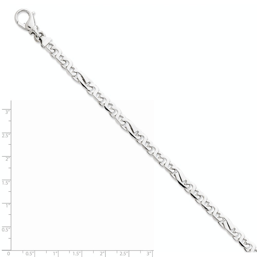 Alternate view of the 5.75mm 14K White Gold Polished Fancy Figaro Chain Bracelet by The Black Bow Jewelry Co.