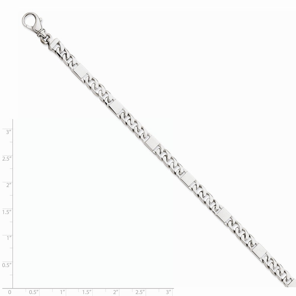 Alternate view of the 5.5mm 14k White Gold Polished Fancy Link Chain Bracelet by The Black Bow Jewelry Co.