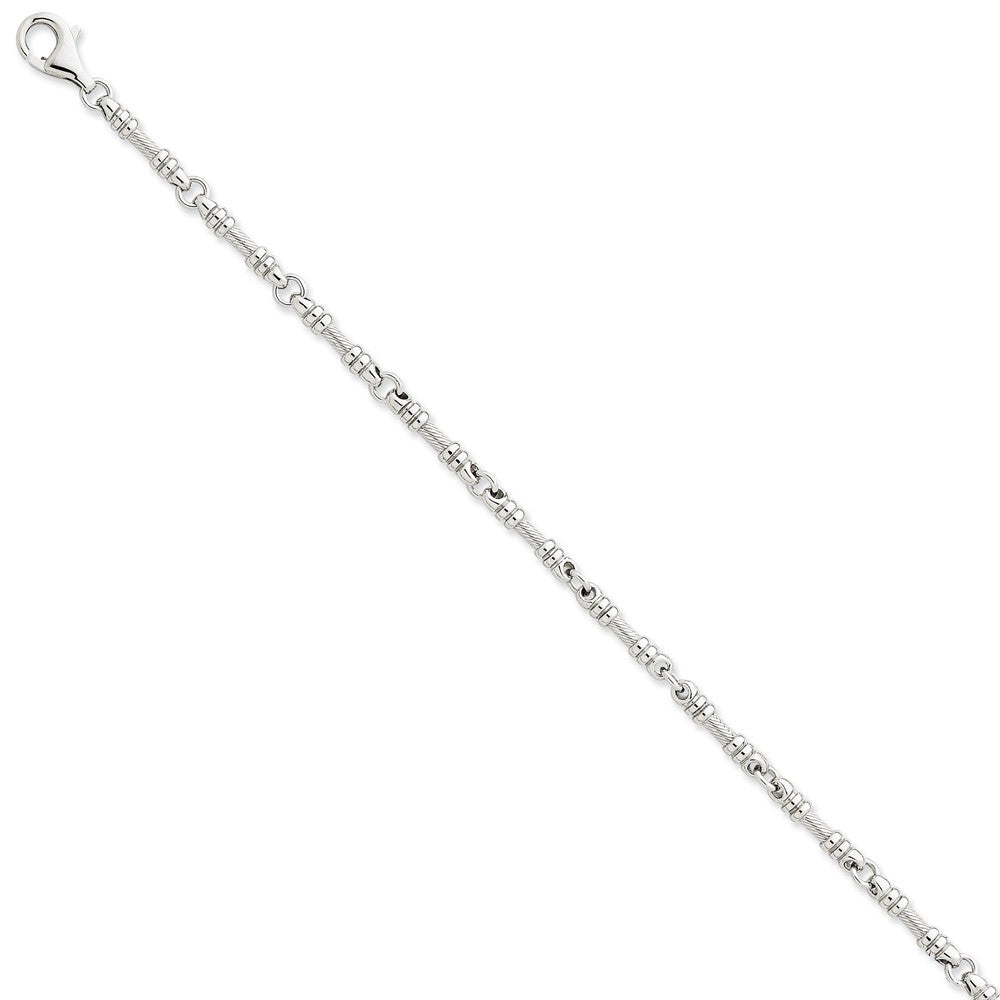 3.25mm 14k White Gold Fancy Link Chain Bracelet, Item B12953 by The Black Bow Jewelry Co.