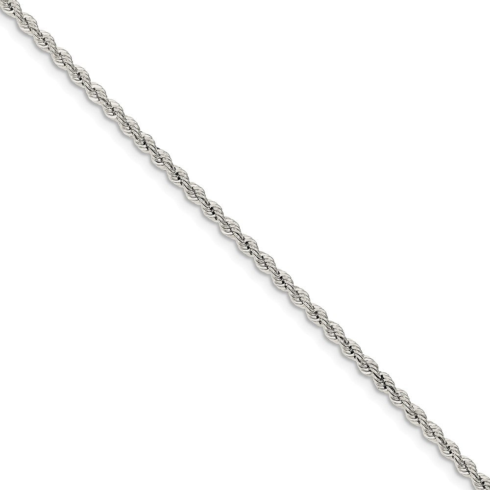 2.5mm Sterling Silver Solid Rope Chain Bracelet, Item B12980 by The Black Bow Jewelry Co.