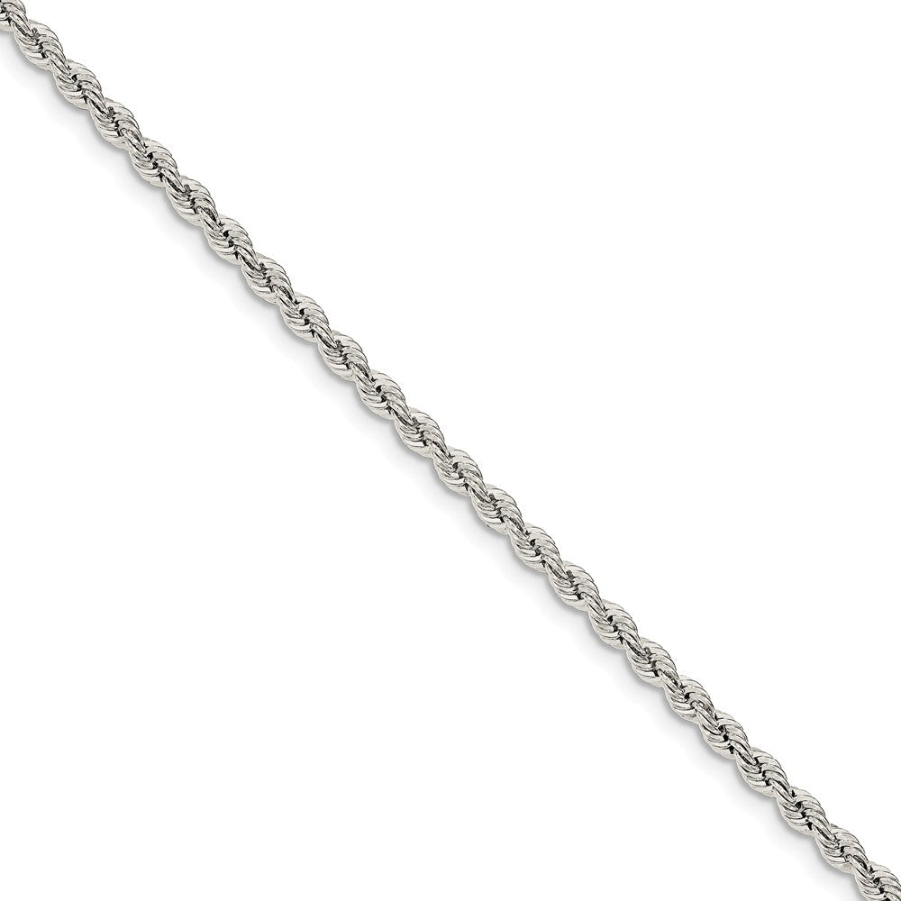 3mm Sterling Silver Solid Rope Chain Bracelet, Item B12981 by The Black Bow Jewelry Co.