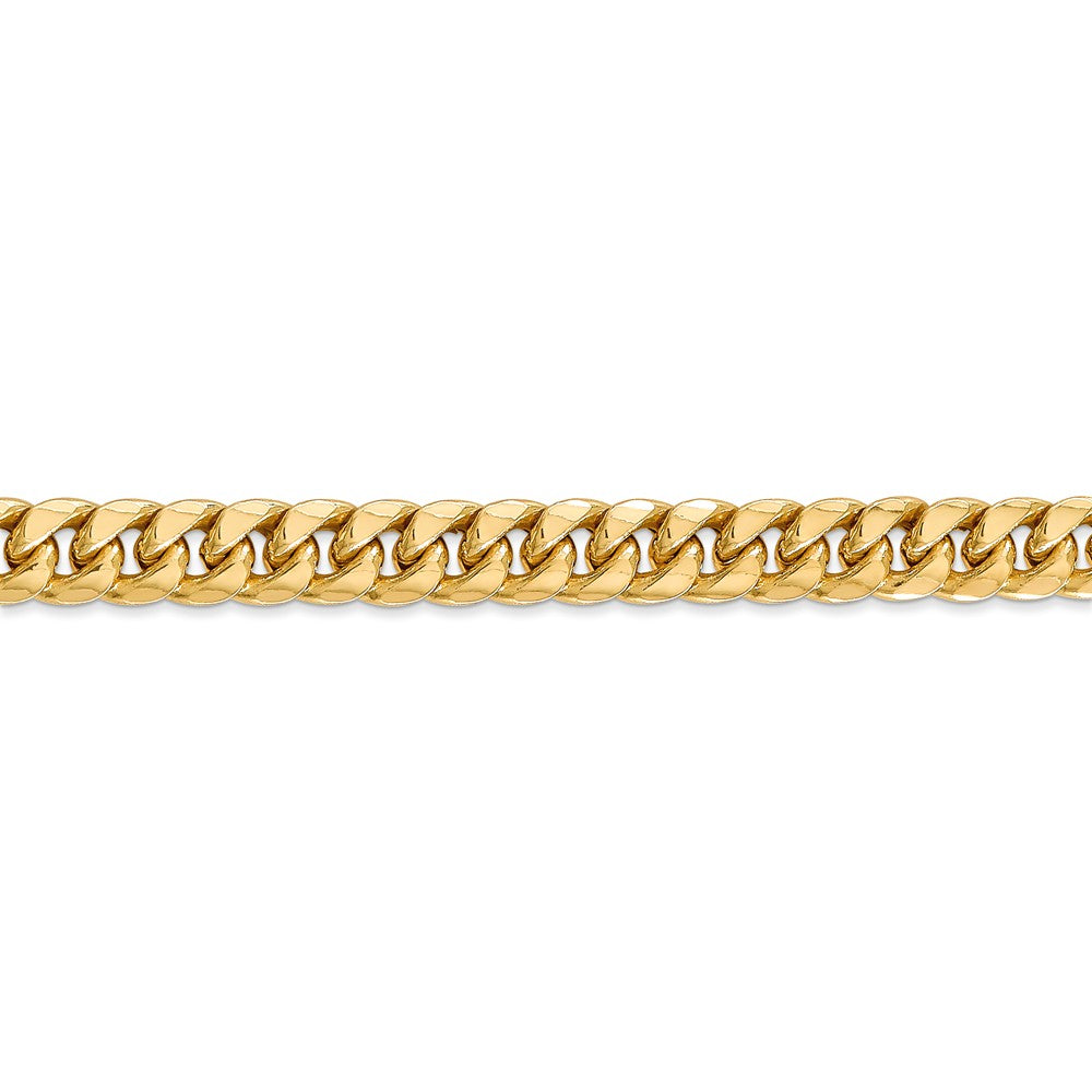 Alternate view of the 6.75mm 14k Yellow Gold Cuban Curb Chain Bracelet by The Black Bow Jewelry Co.