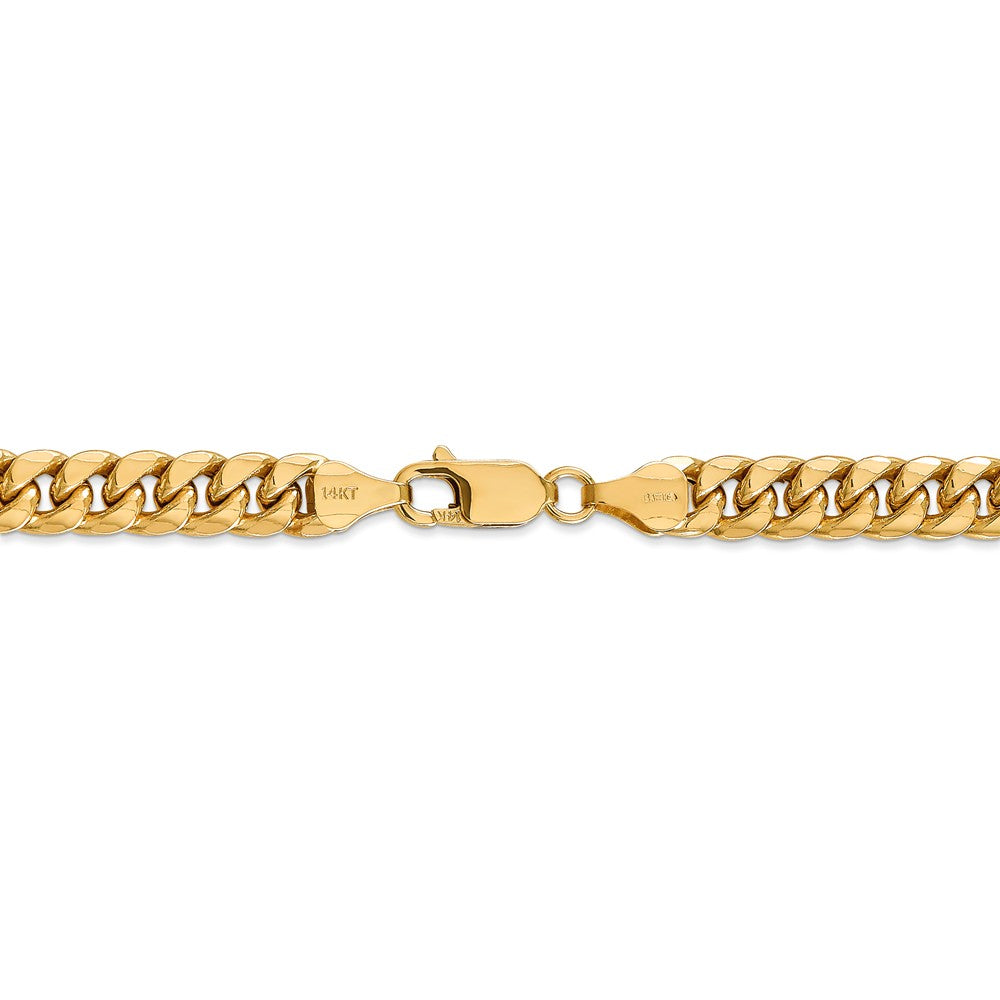 Alternate view of the 6.75mm 14k Yellow Gold Cuban Curb Chain Bracelet by The Black Bow Jewelry Co.