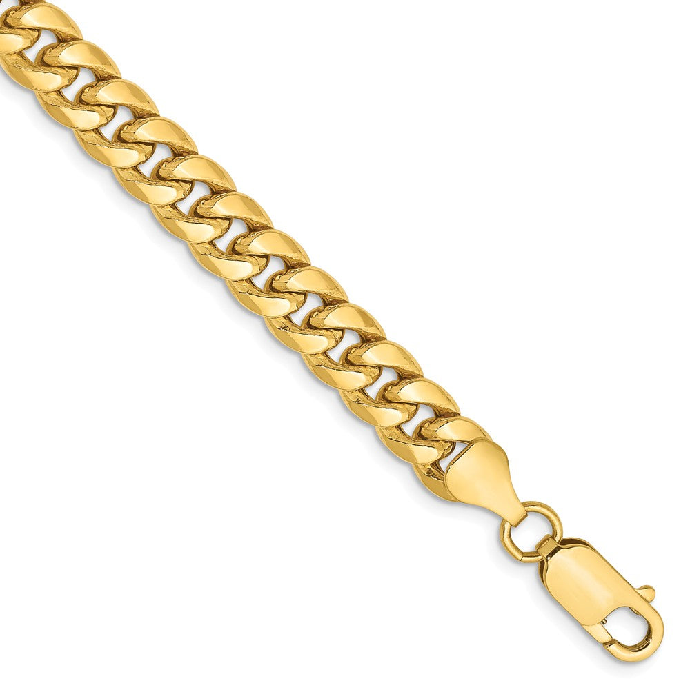6.75mm 14k Yellow Gold Cuban Curb Chain Bracelet