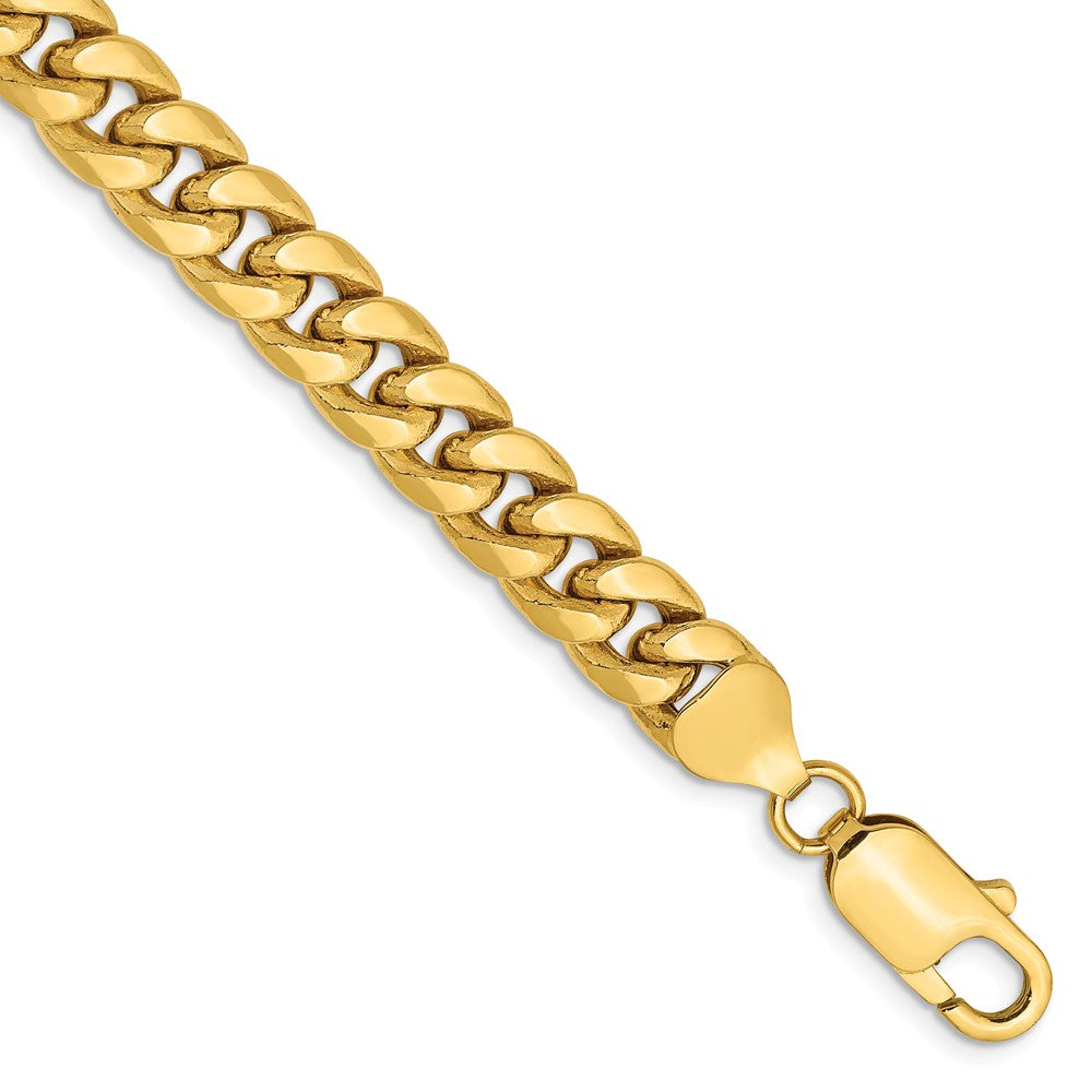 7.3mm 14k Yellow Gold Cuban Curb Chain Bracelet, Item B12985 by The Black Bow Jewelry Co.