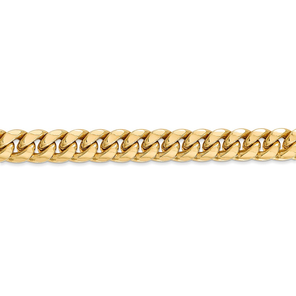 Alternate view of the 7.3mm 14k Yellow Gold Cuban Curb Chain Bracelet by The Black Bow Jewelry Co.