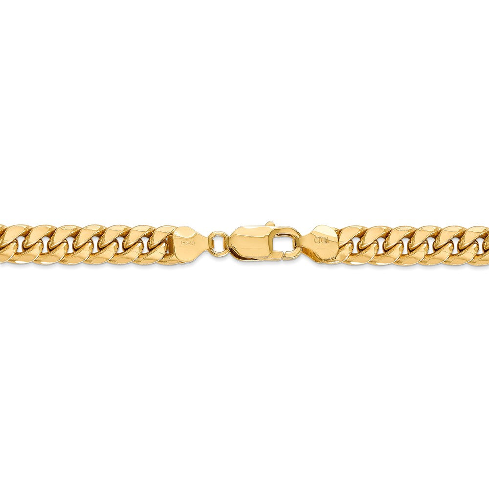 Alternate view of the 7.3mm 14k Yellow Gold Cuban Curb Chain Bracelet by The Black Bow Jewelry Co.