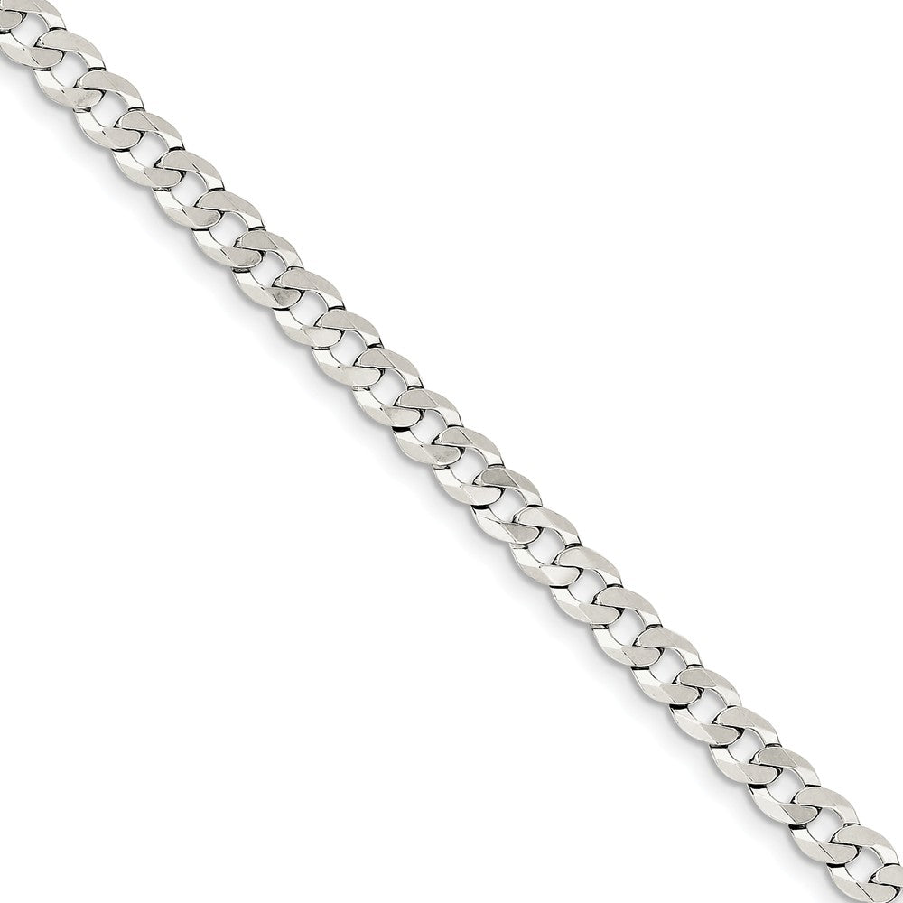 5.75mm Sterling Silver Solid Flat Curb Chain Bracelet, Item B12993 by The Black Bow Jewelry Co.