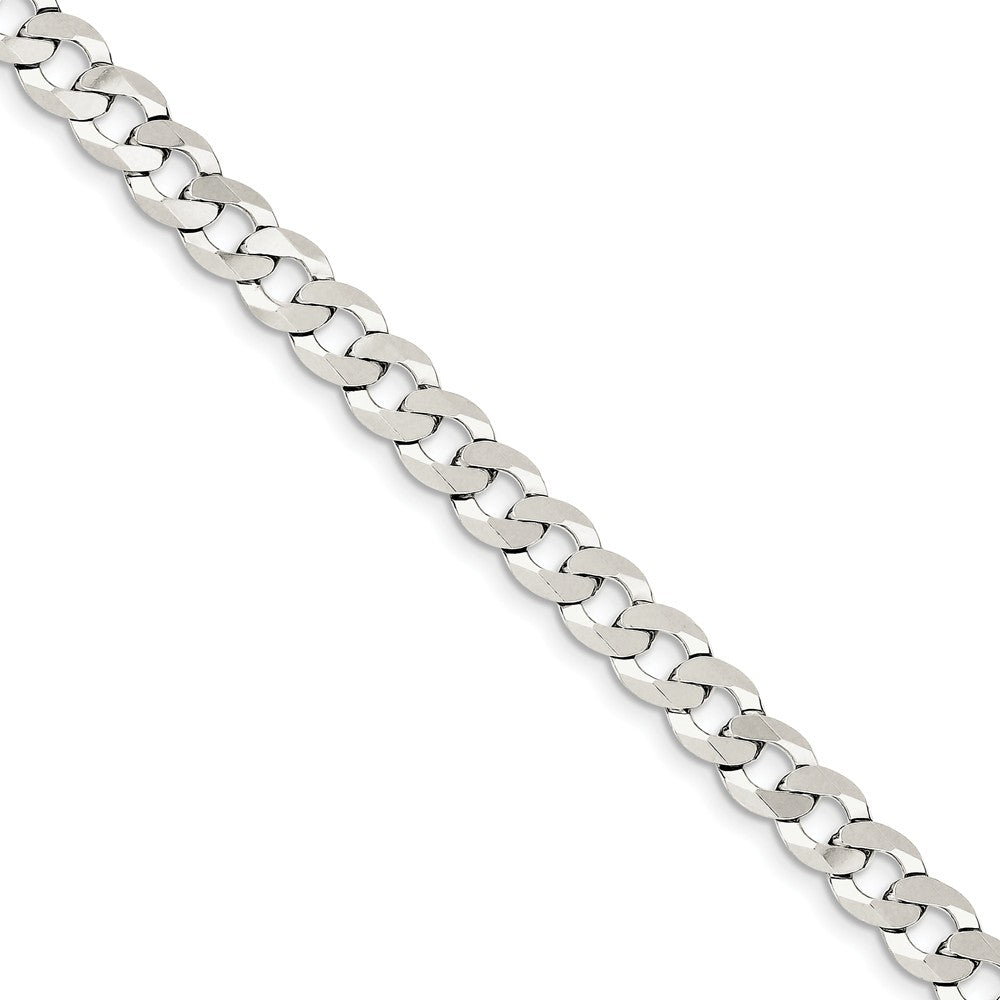 6.8mm Sterling Silver Solid Flat Curb Chain Bracelet, Item B12994 by The Black Bow Jewelry Co.